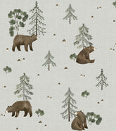 KHARU - Papier peint enfant - Motif ours et montagne